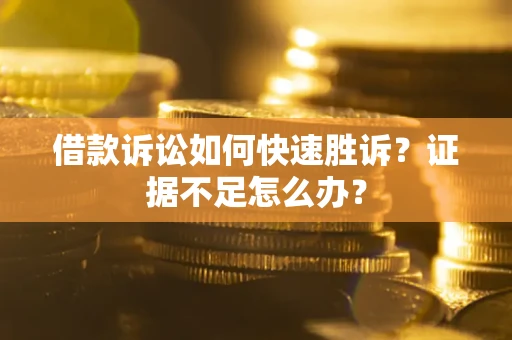 武汉借款诉讼如何快速胜诉？证据不足怎么办？