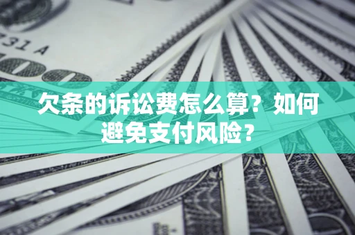 武汉欠条的诉讼费怎么算？如何避免支付风险？